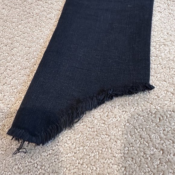 Rag & Bone Jeans Capri Mid Rise Skinny Destroyed Step Hem Black Hampton Size 27 - Picture 14 of 16